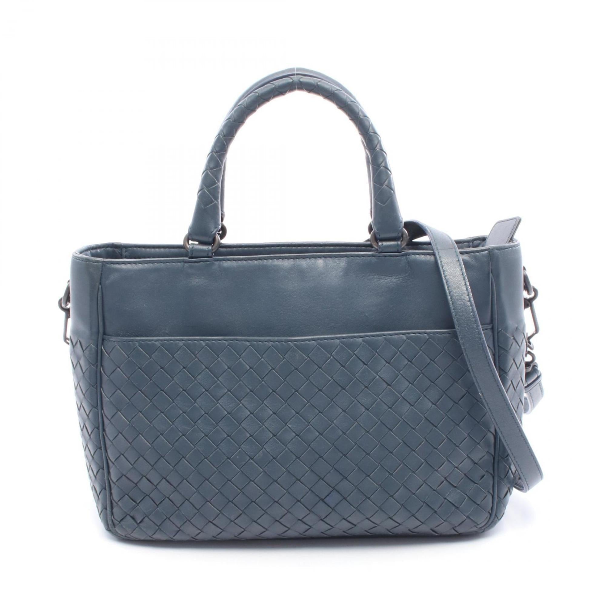 Bottega Veneta Navy Leather Handbag