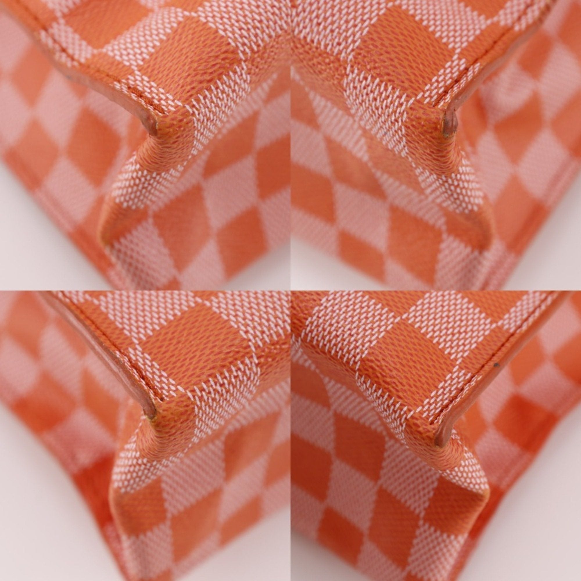 Louis Vuitton Orange Pimont Damier Canvas Handbag Tote Bag