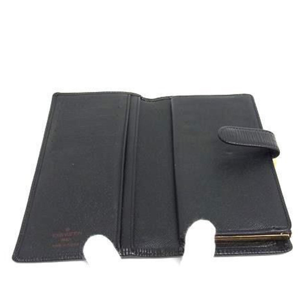 Louis Vuitton Black Leather Long Wallet