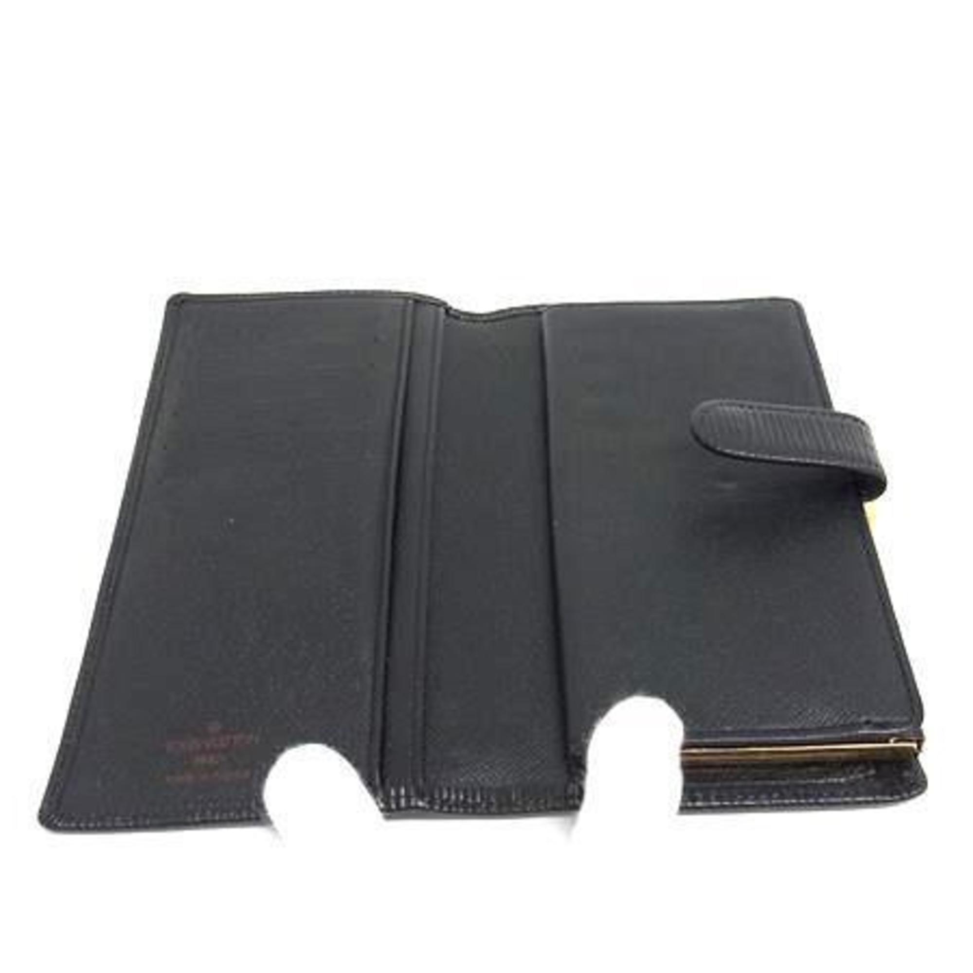 Louis Vuitton Black Leather Long Wallet