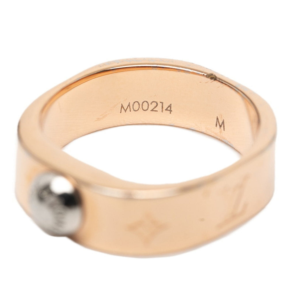 Louis Vuitton Pink Gold Gold Plating Band Ring