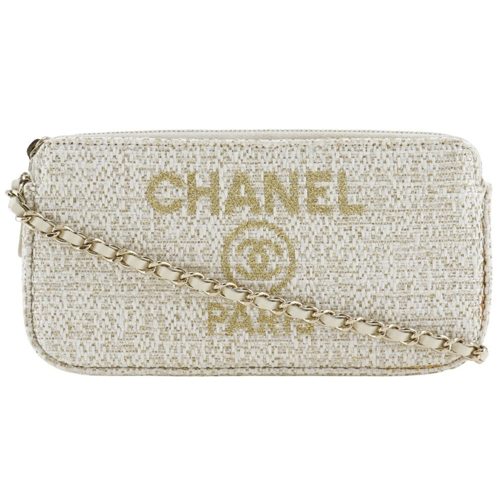 Chanel White Tweed Shoulder Bag