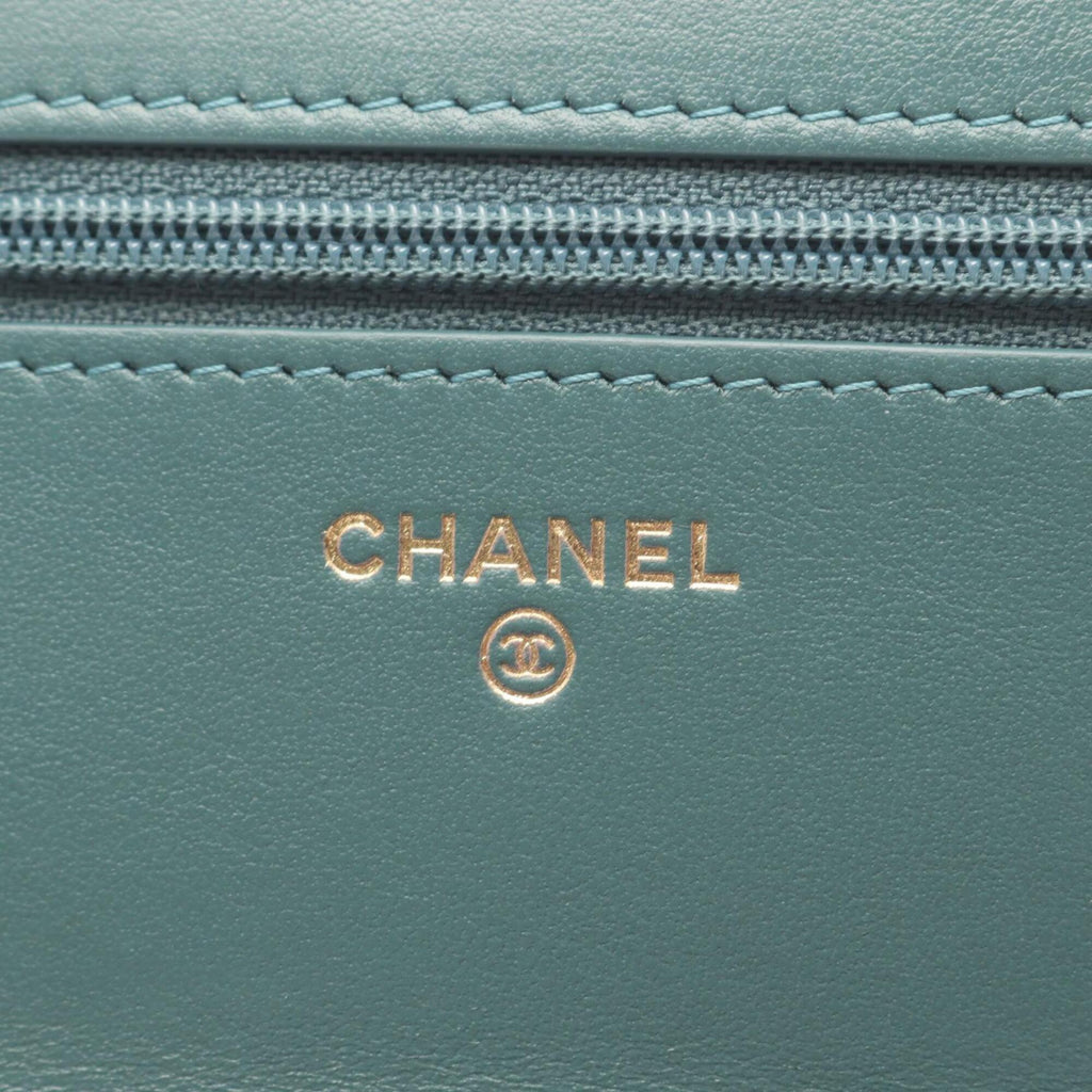 Chanel Green Leather Handbag Shoulder Bag