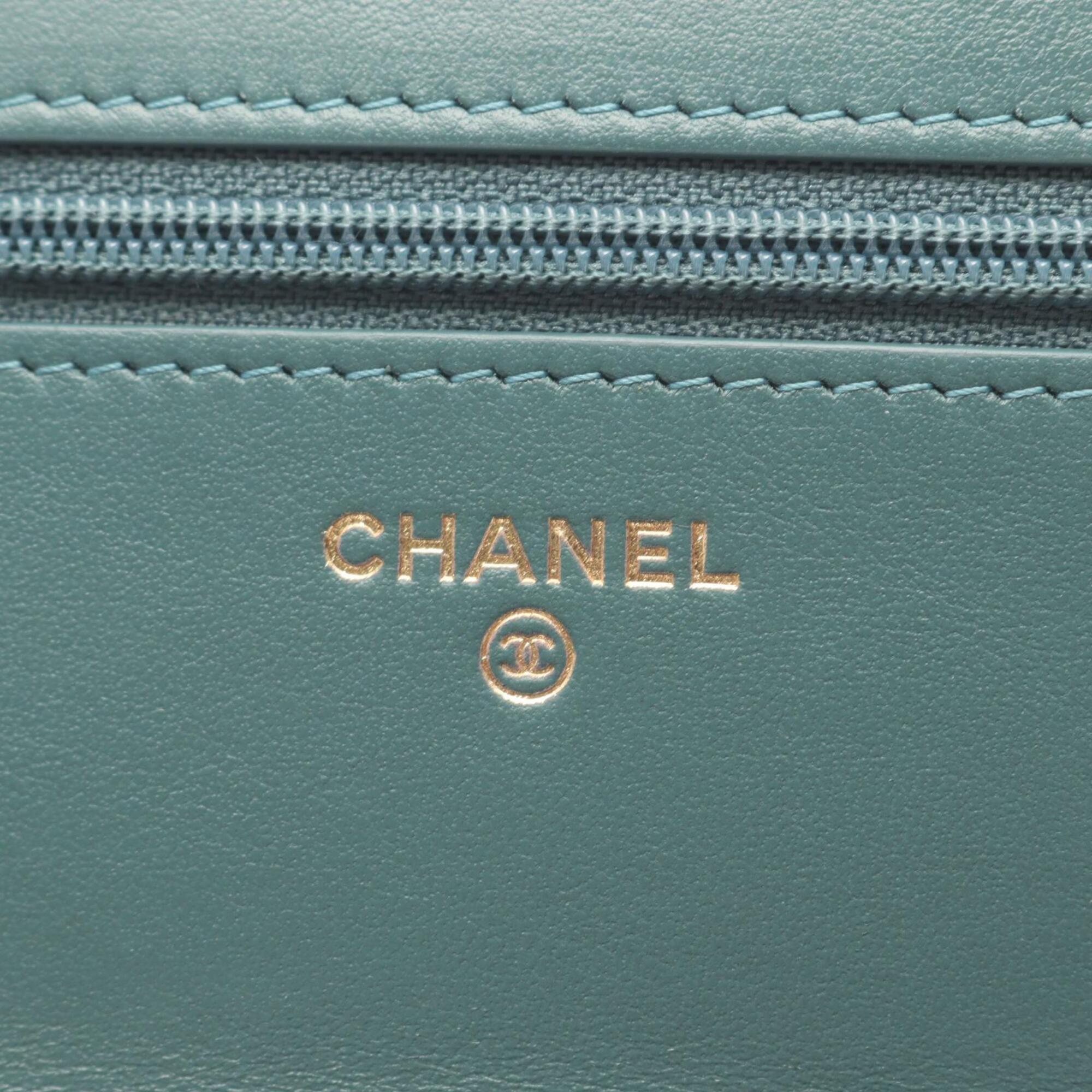 Chanel Green Leather Handbag Shoulder Bag