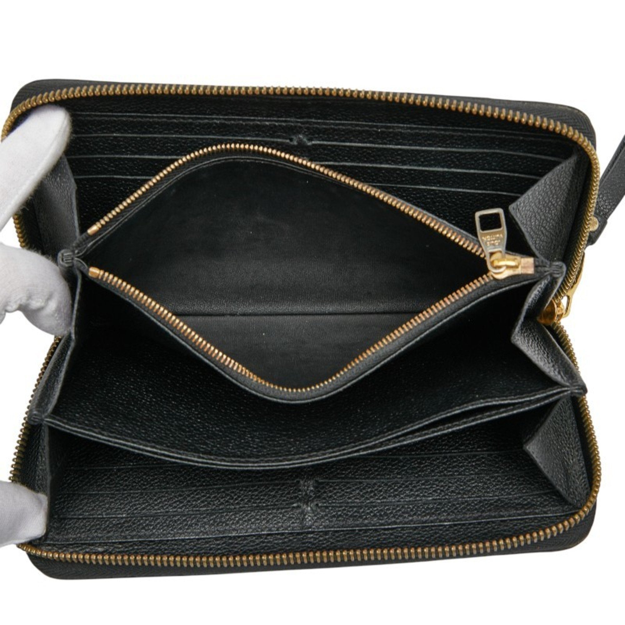 Louis Vuitton Black Noir Leather Long Wallet
