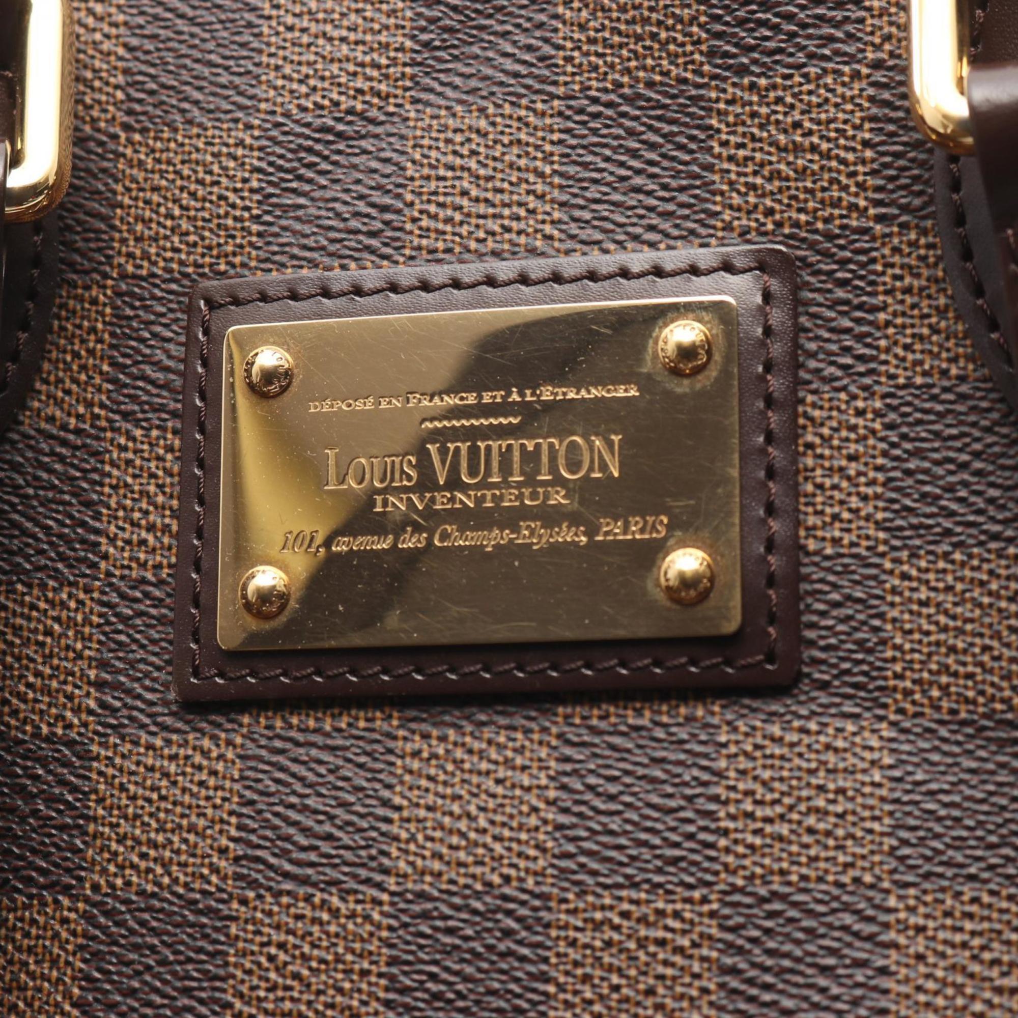 Louis Vuitton Brown Damier Canvas Coated Canvas Leather Tote Bag