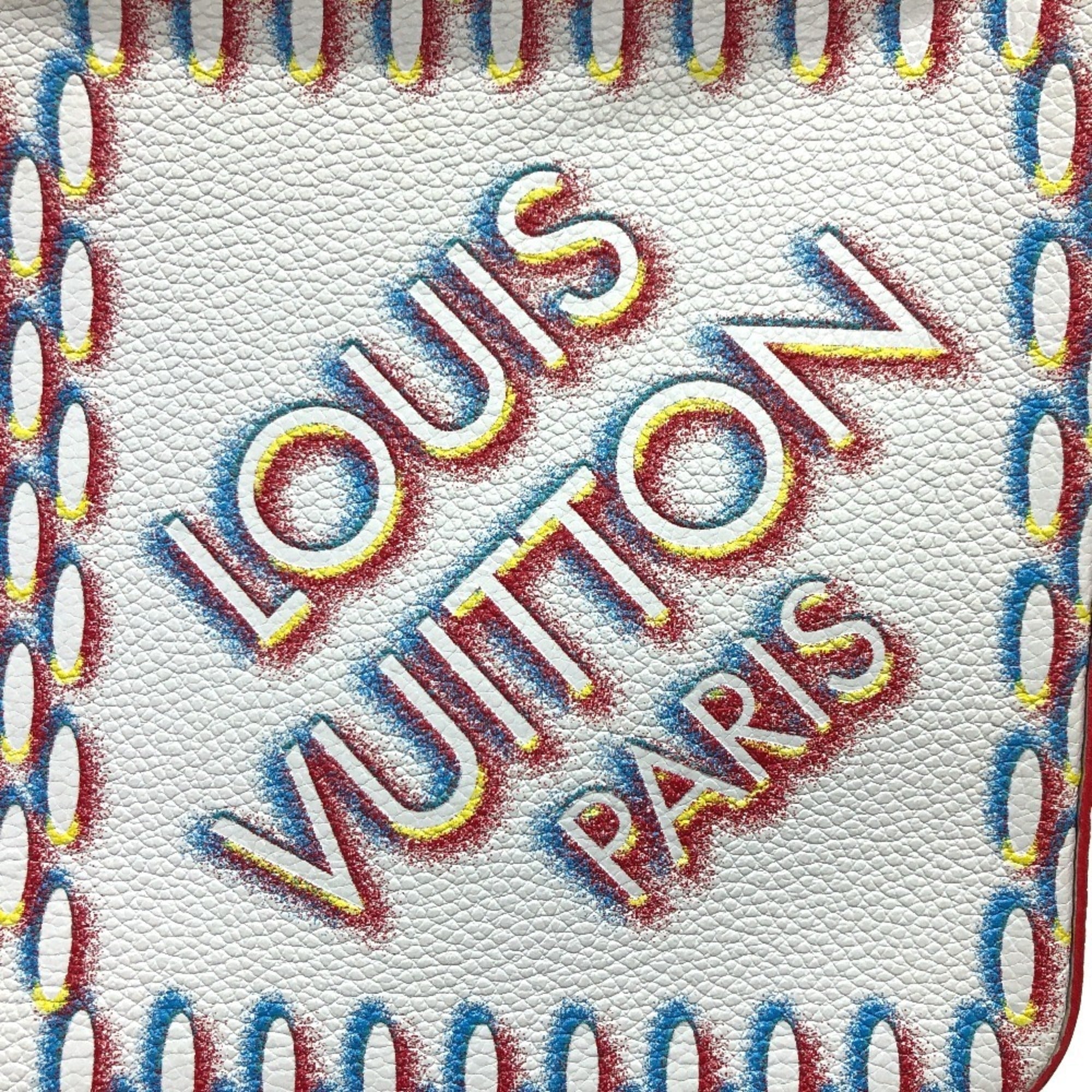 Louis Vuitton White Yellow Damier Canvas Pouch Shoulder Bag