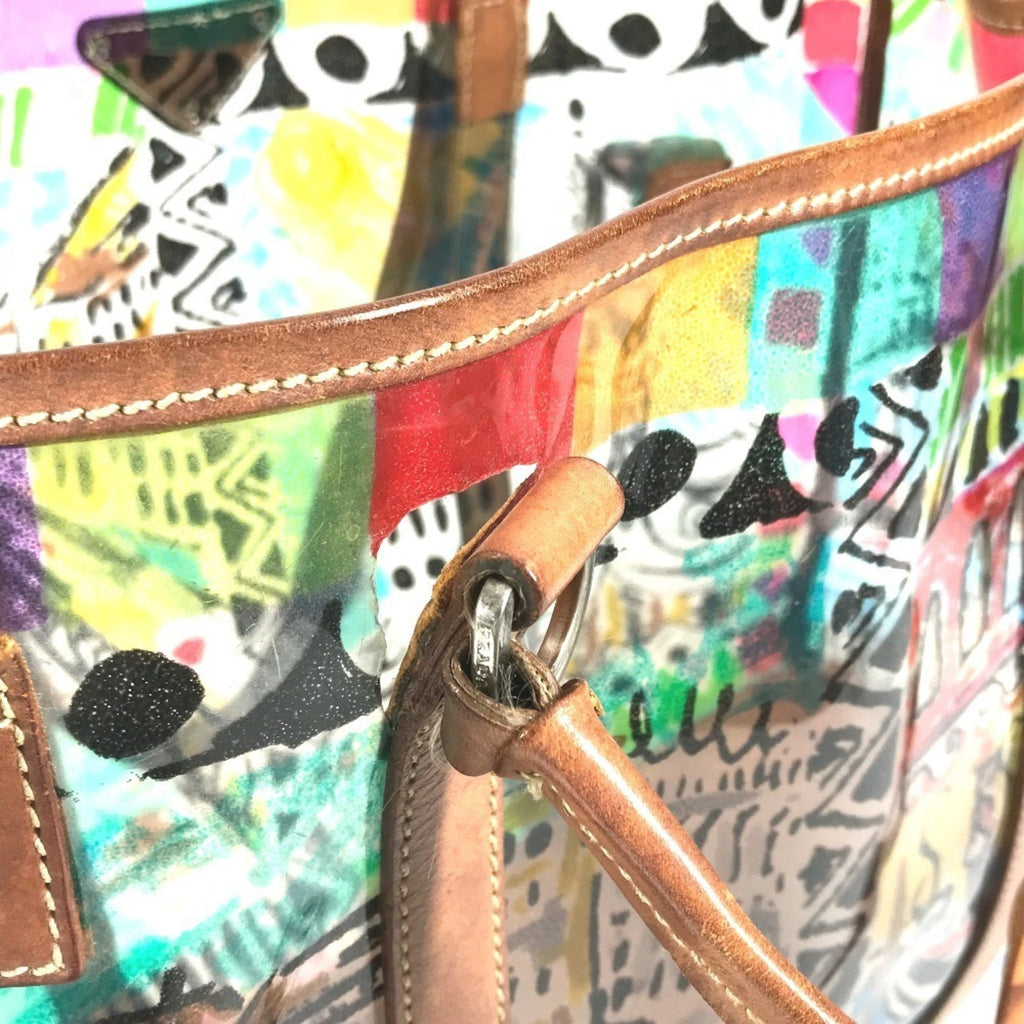 Prada Multi-Color Vinyl Shoulder Bag Tote Bag