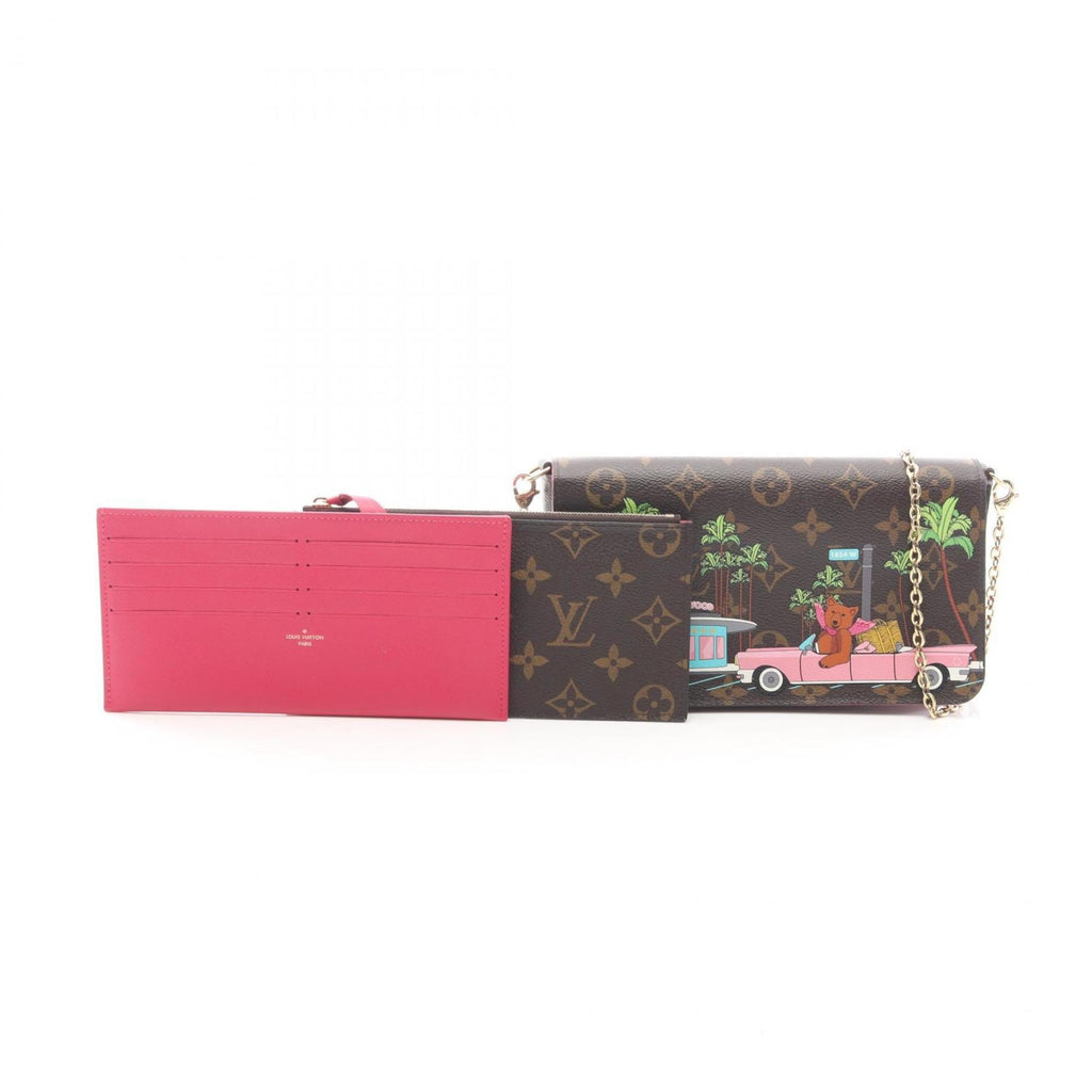 Louis Vuitton Brown Monogram Multi-Color Coated Canvas Leather Handbag Pochette Pouch Shoulder Bag