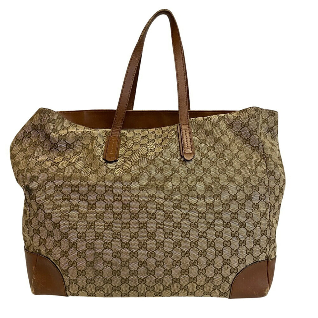 Gucci Brown Canvas Tote Bag (Pre-Owned)