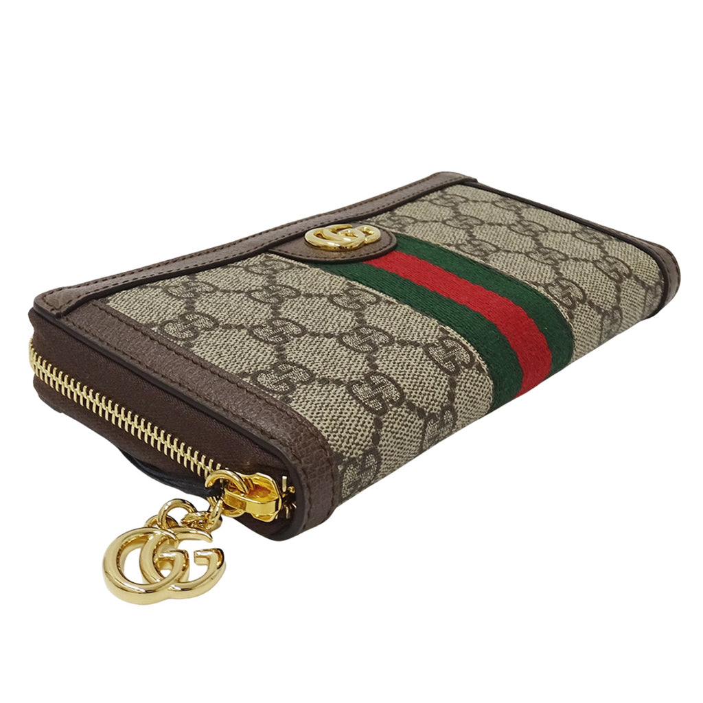 Gucci Beige Brown Gg Supreme Canvas Long Wallet (Bi-Fold) (Pre-Owned)