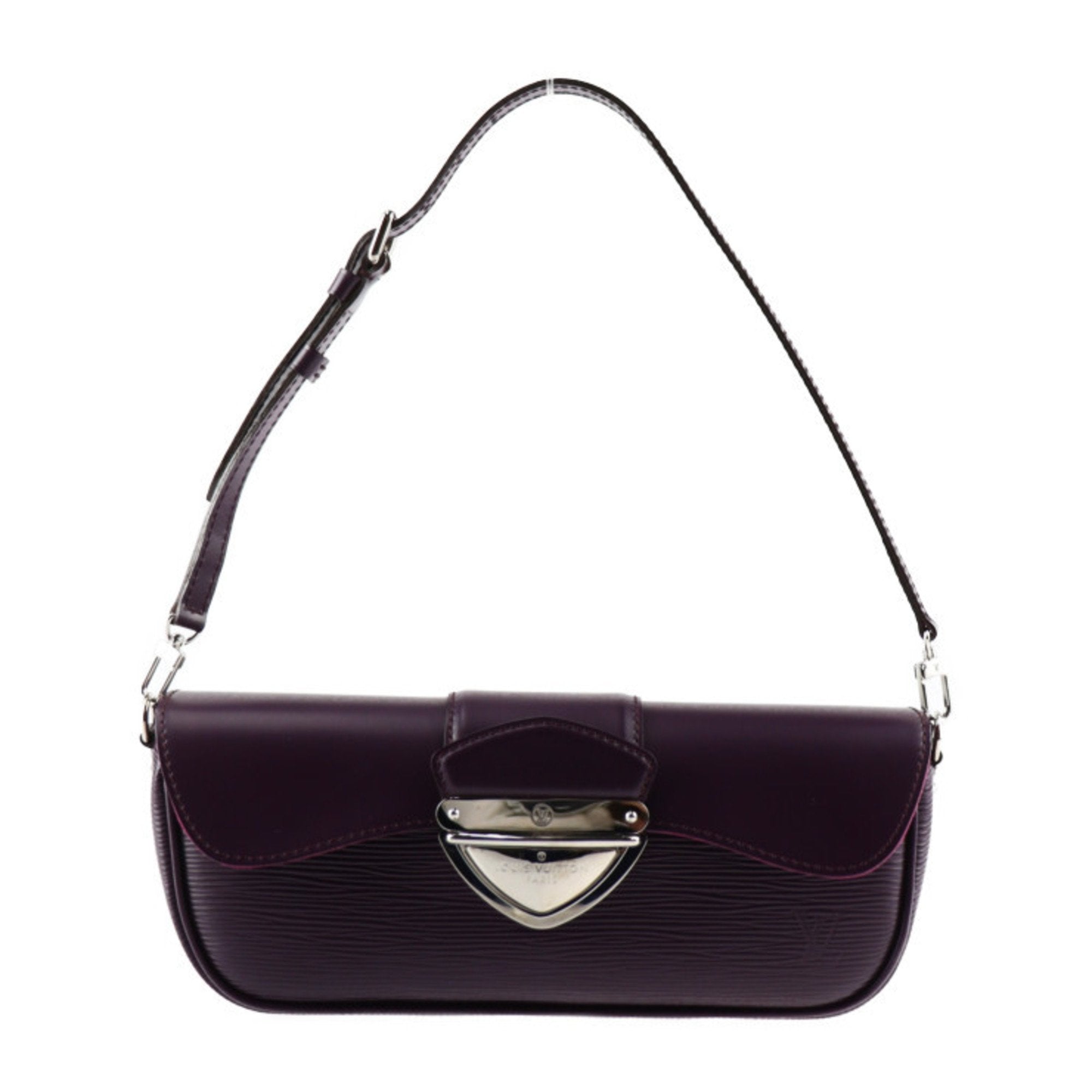 Louis Vuitton Cassis Leather Clutch Bag Handbag Pochette Shoulder Bag