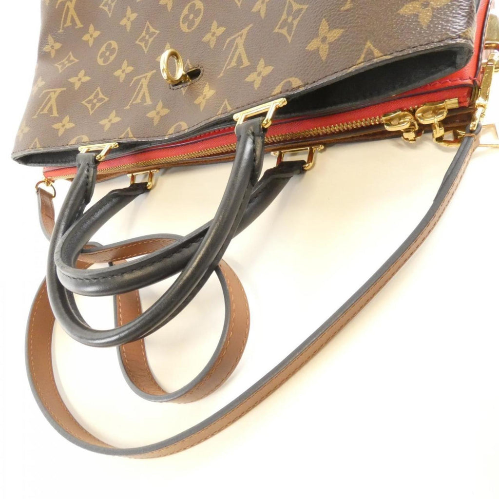 Louis Vuitton Monogram Marron Noir Rouge Coated Canvas Handbag