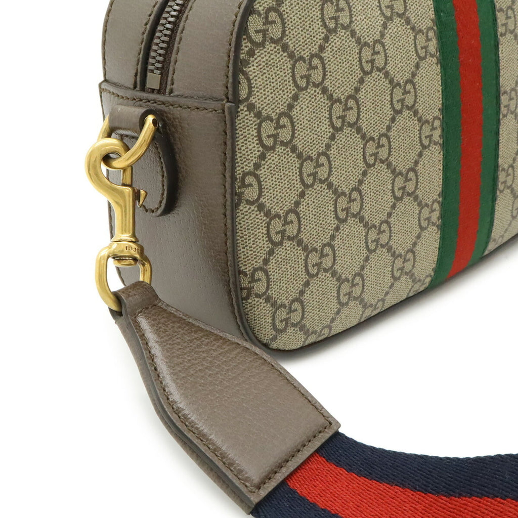 Gucci Ophidia Beige Brown Green Red Color Gg Supreme Leather Clutch Bag Shoulder Bag Sling Bag (Pre-Owned)