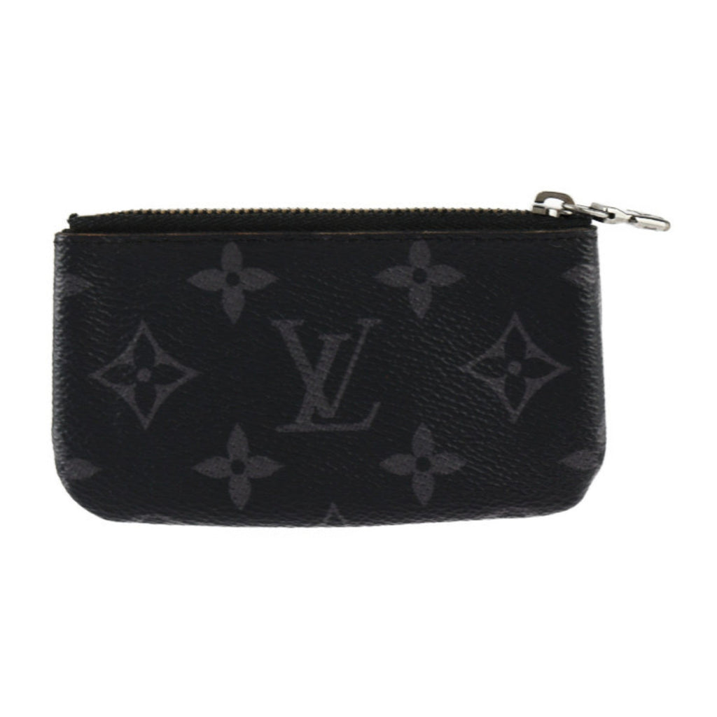 Louis Vuitton Black Gray Pvc Leather Coin Purse/Coin Case