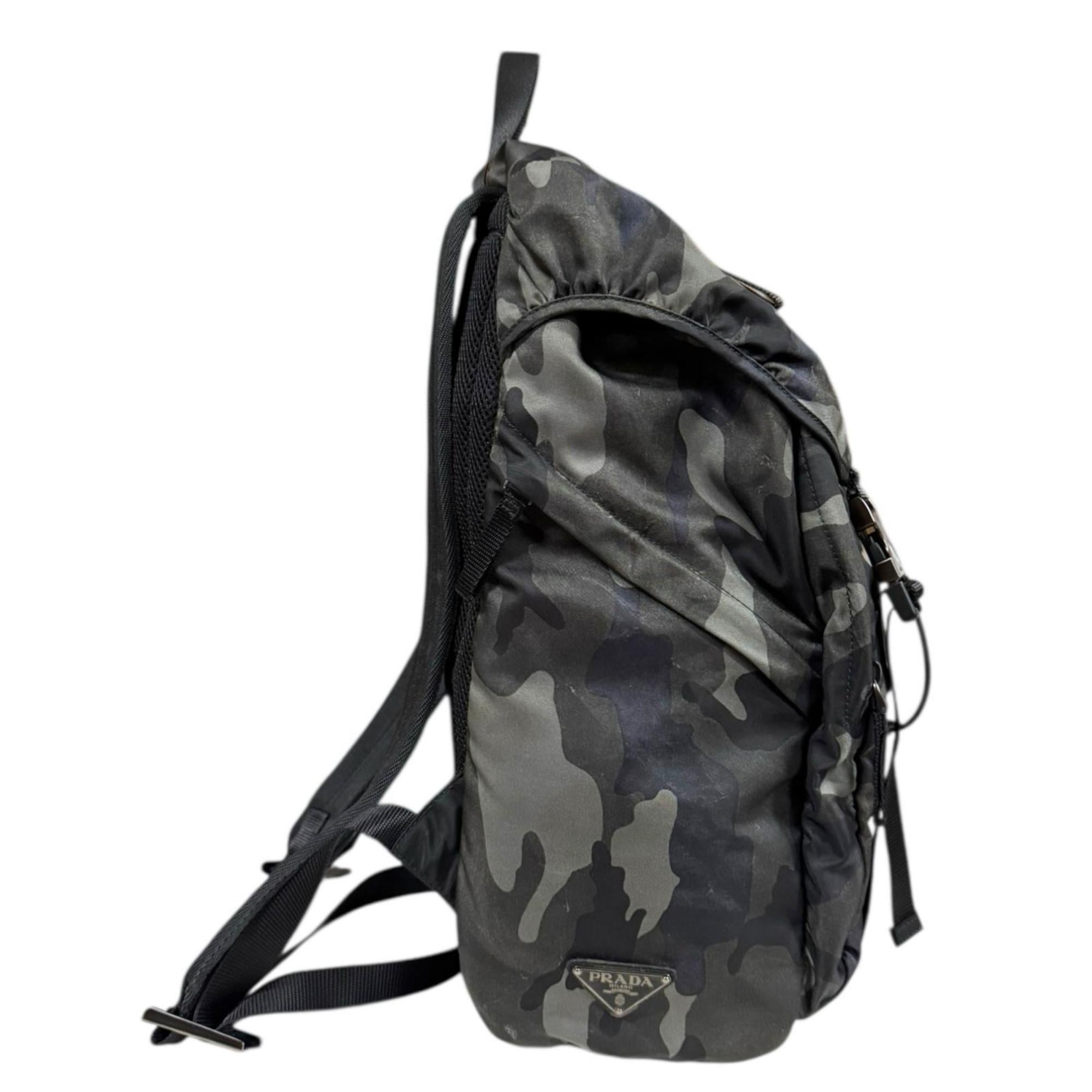 Prada Black Green Nylon Backpack