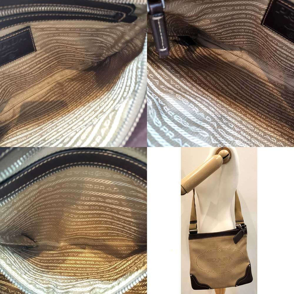 Prada Brown Jacquard Shoulder Bag