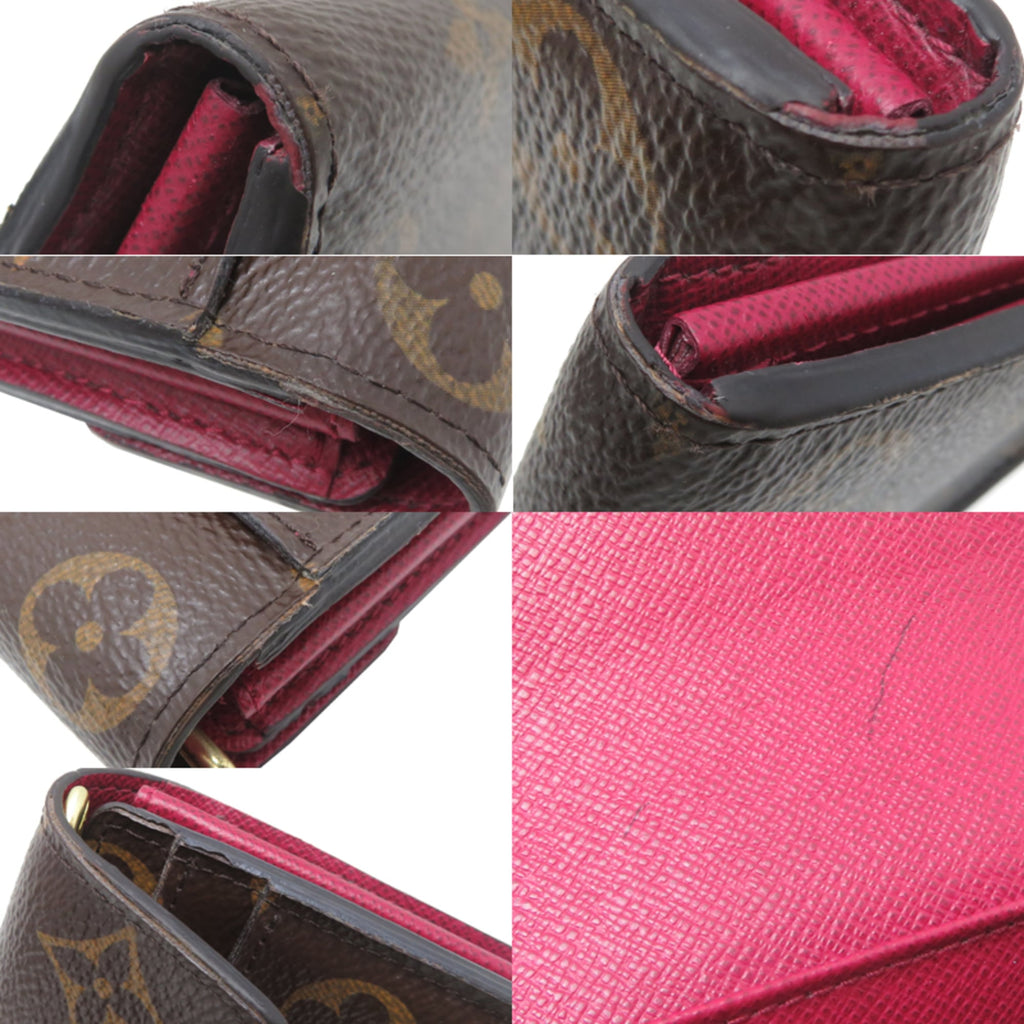 Louis Vuitton Monogram Brown Fuchsia Monogram Long Wallet