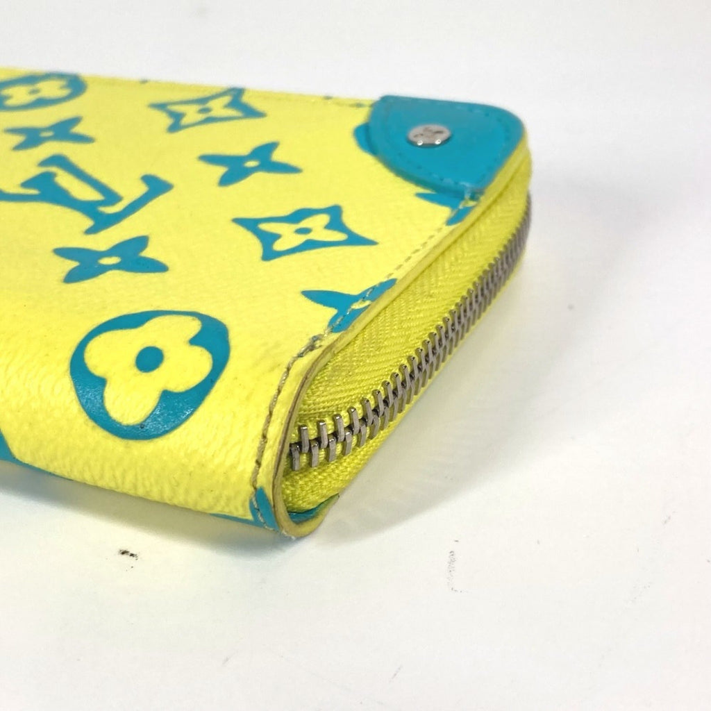 Louis Vuitton Monogram Blue Yellow Monogram Leather Long Wallet