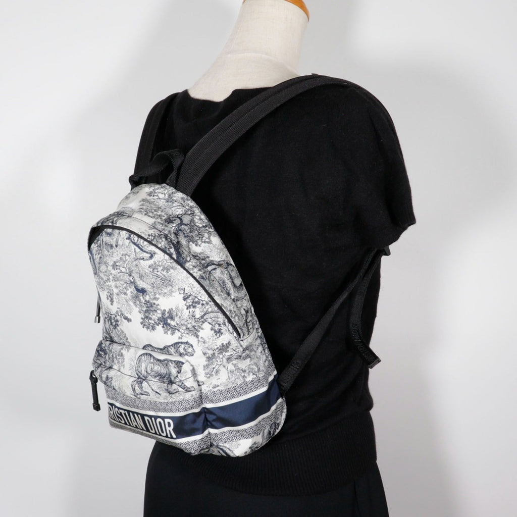 Christian Dior Black White Nylon Backpack (Pre-Owned)