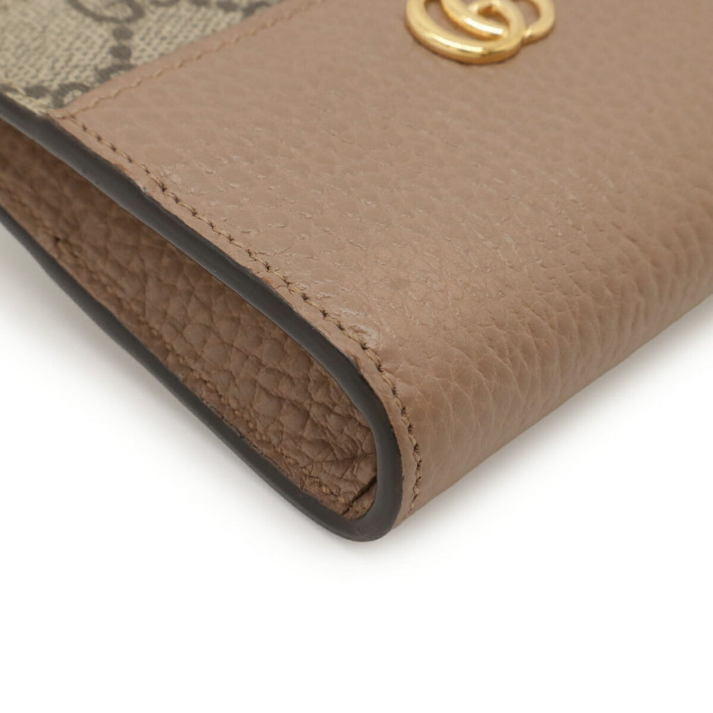 Gucci Gg Supreme Beige Pink Beige Gg Supreme Leather Coin Purse/Coin Case (Pre-Owned)