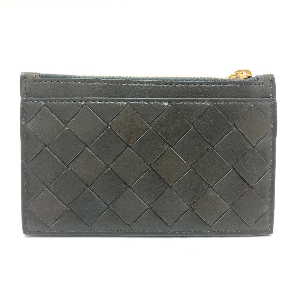 Bottega Veneta Khaki Leather Coin Purse/Coin Case