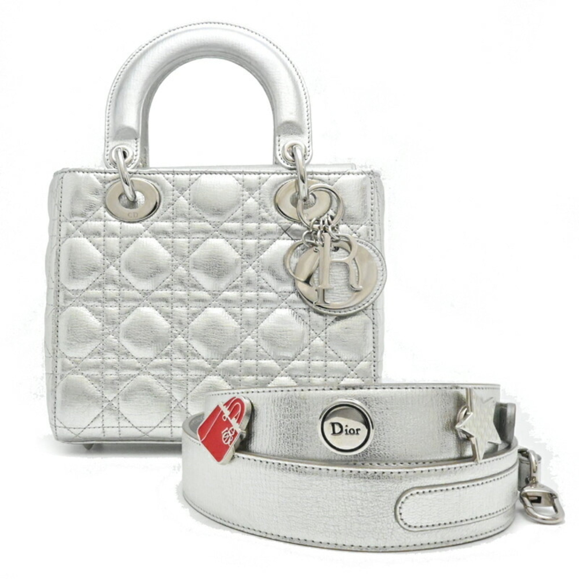 Christian Dior Silver Leather Handbag (Pre-Owned)