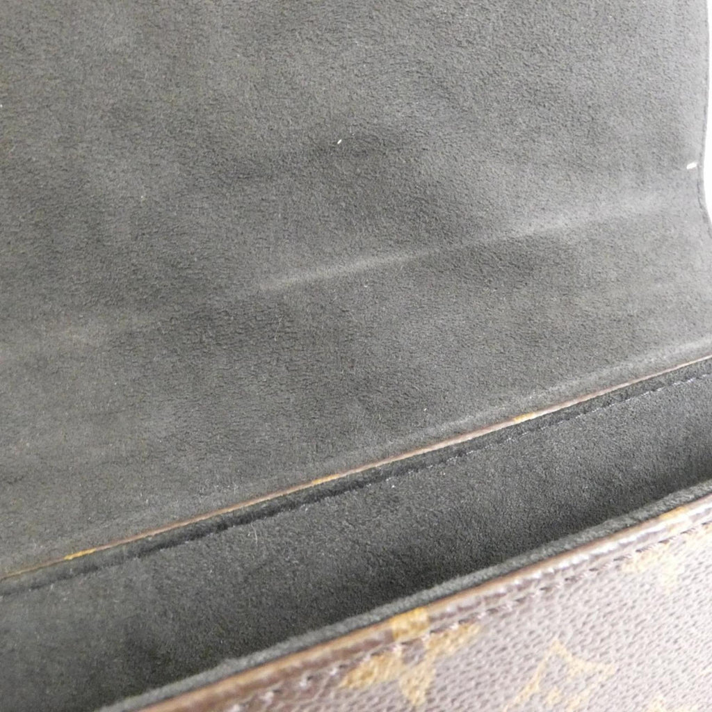 Louis Vuitton Black Marron Coated Canvas Leather Handbag