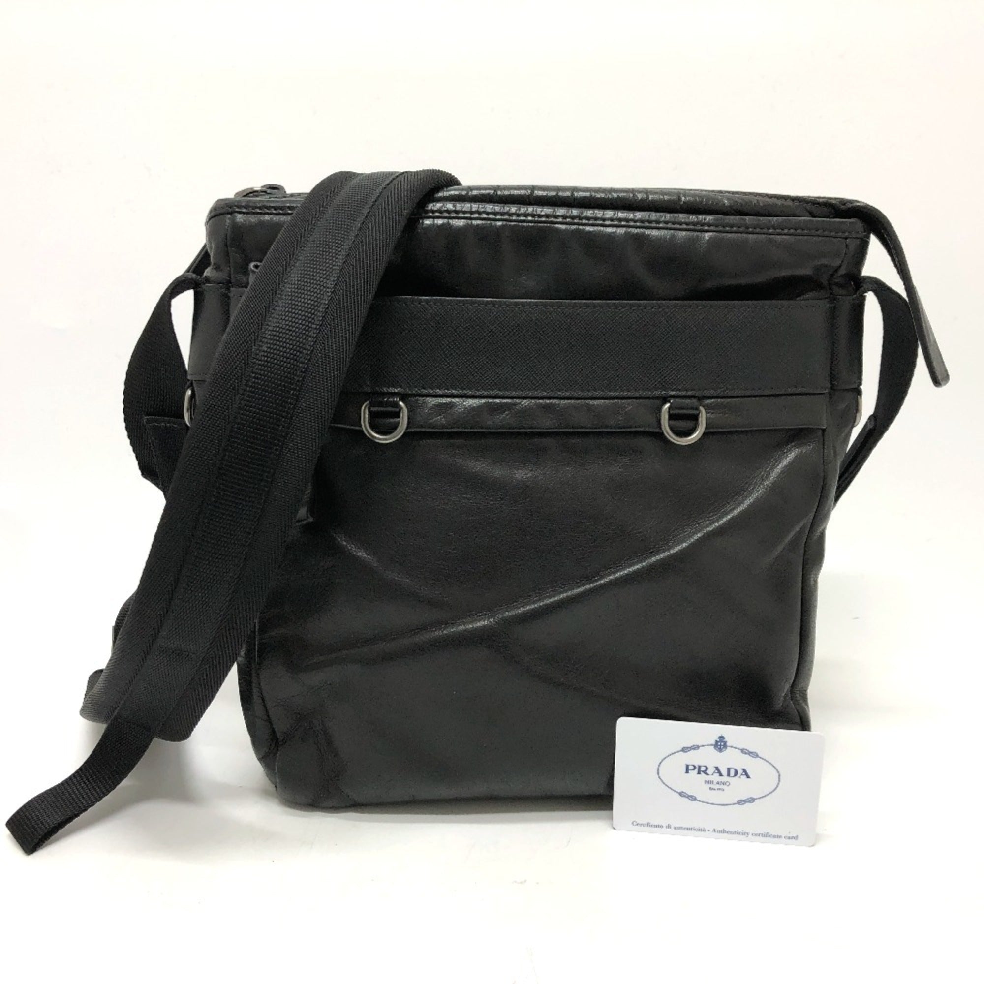 Prada Black Leather Shoulder Bag