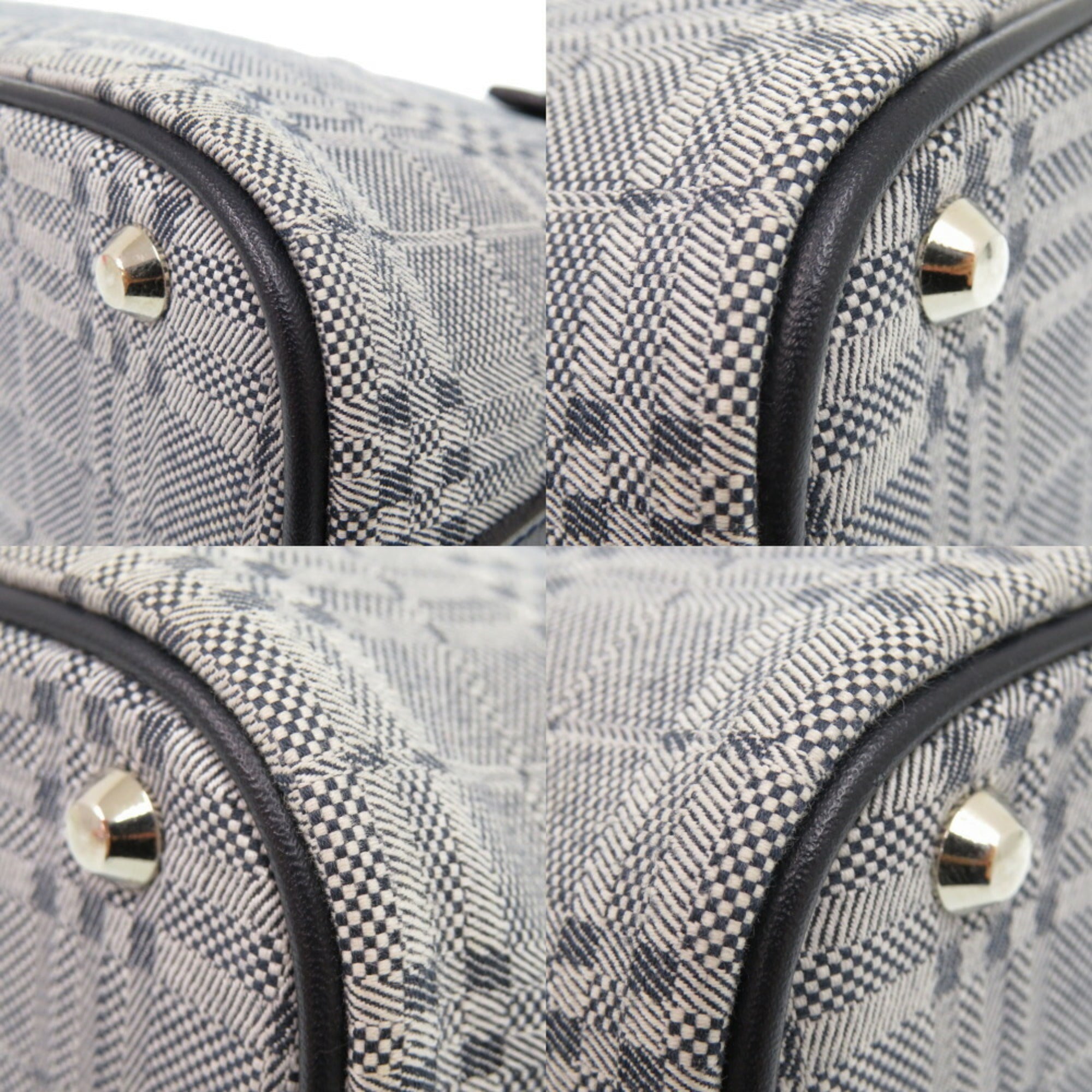 Burberry Gray Canvas Leather Handbag