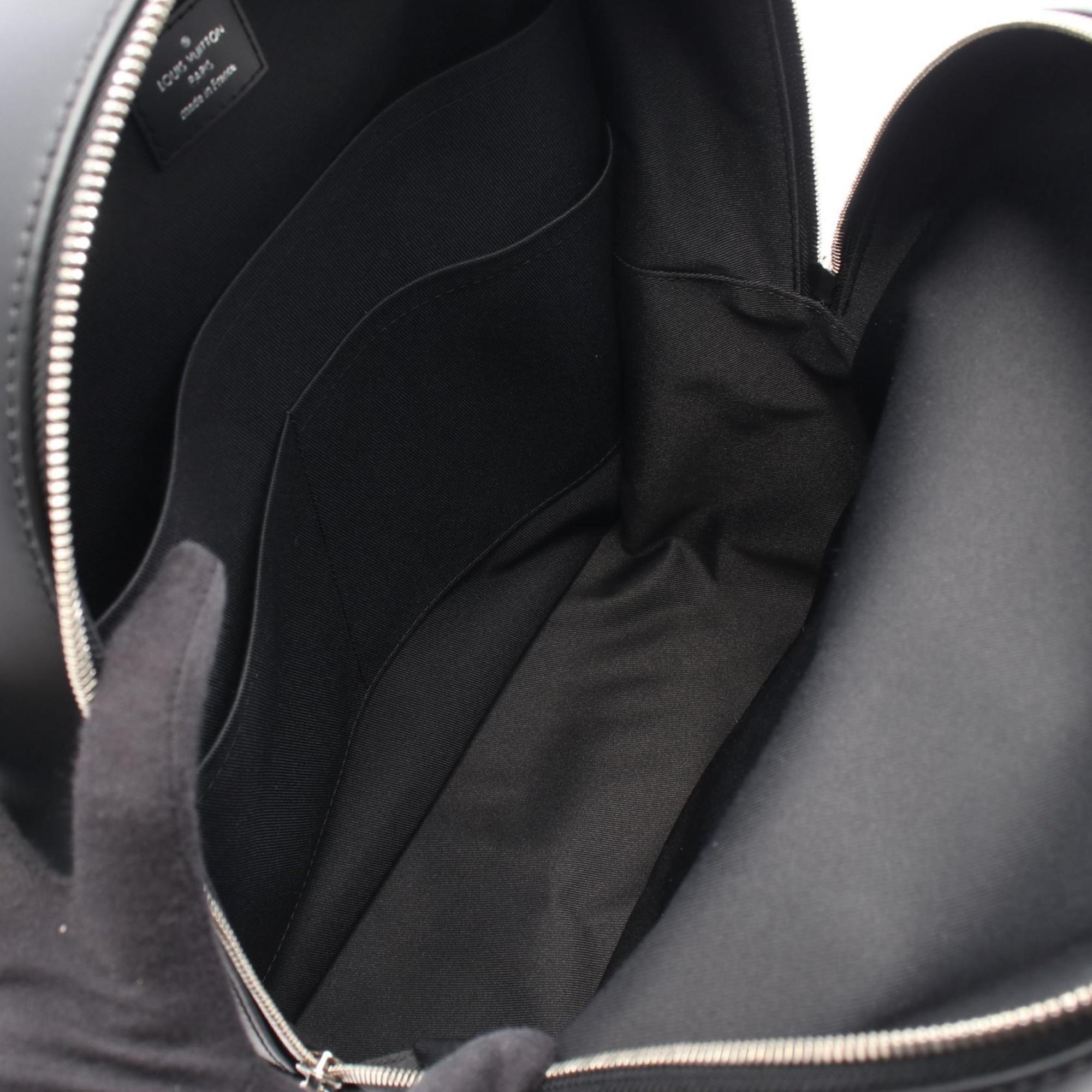 Louis Vuitton Black Coated Canvas Leather Backpack