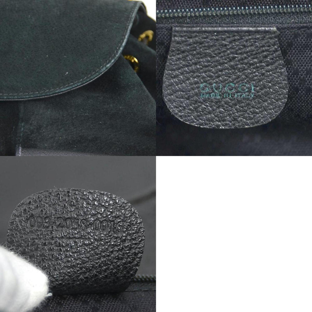 Gucci Black Suede Leather Backpack (Pre-Owned)