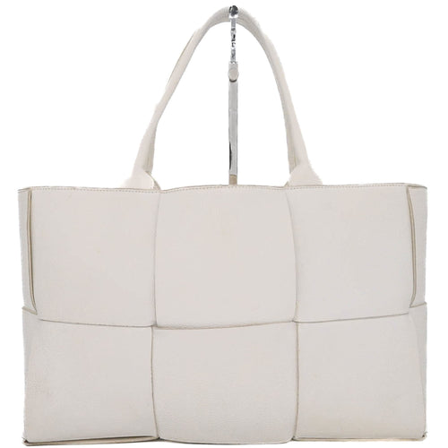 Bottega Veneta White Leather Tote Bag