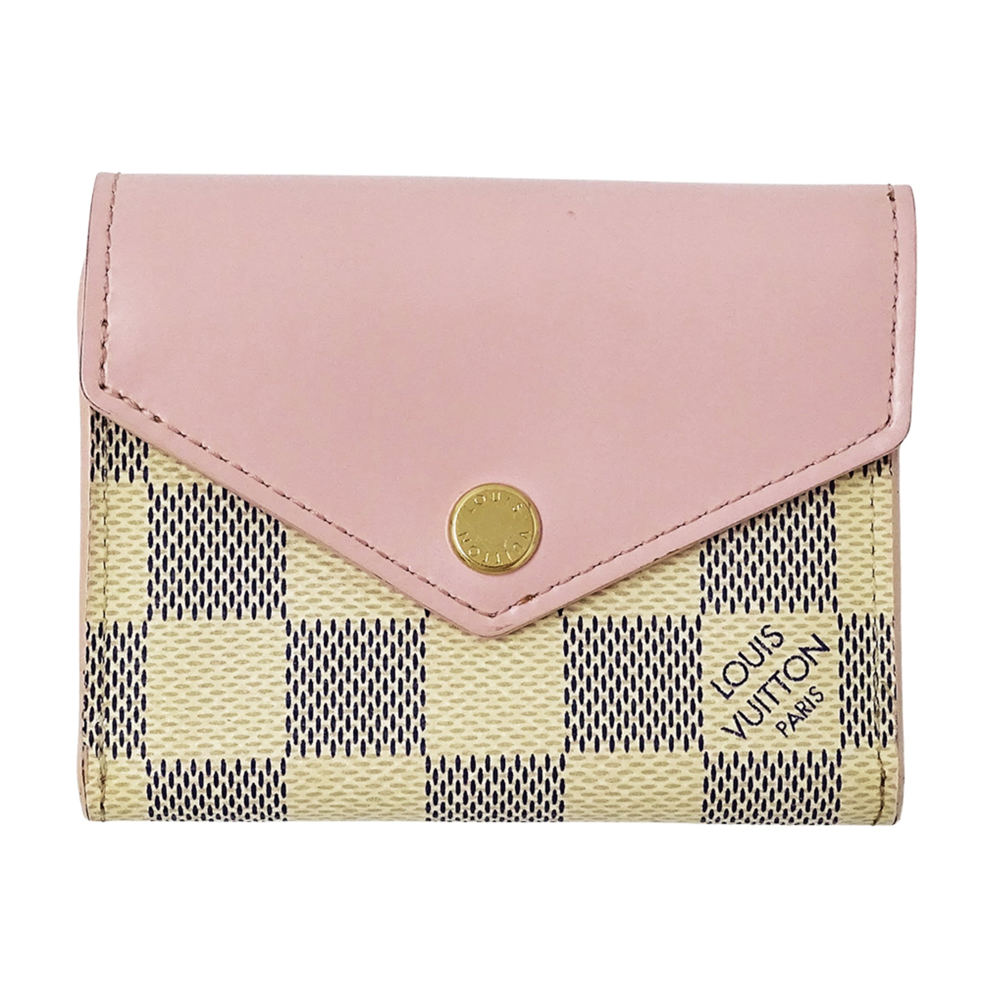 Louis Vuitton Ivory Rose Ballerine Damier Azur Wallet (Tri-Fold)