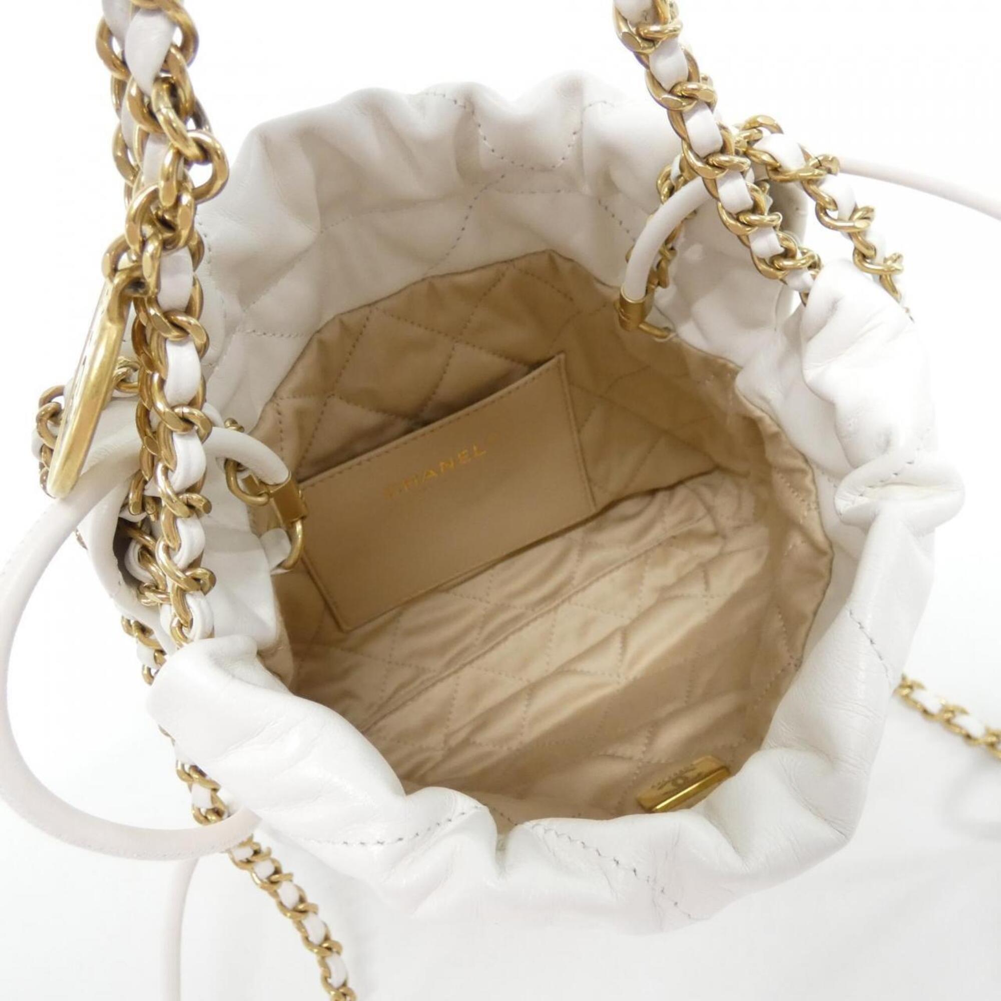 Chanel White Leather Handbag