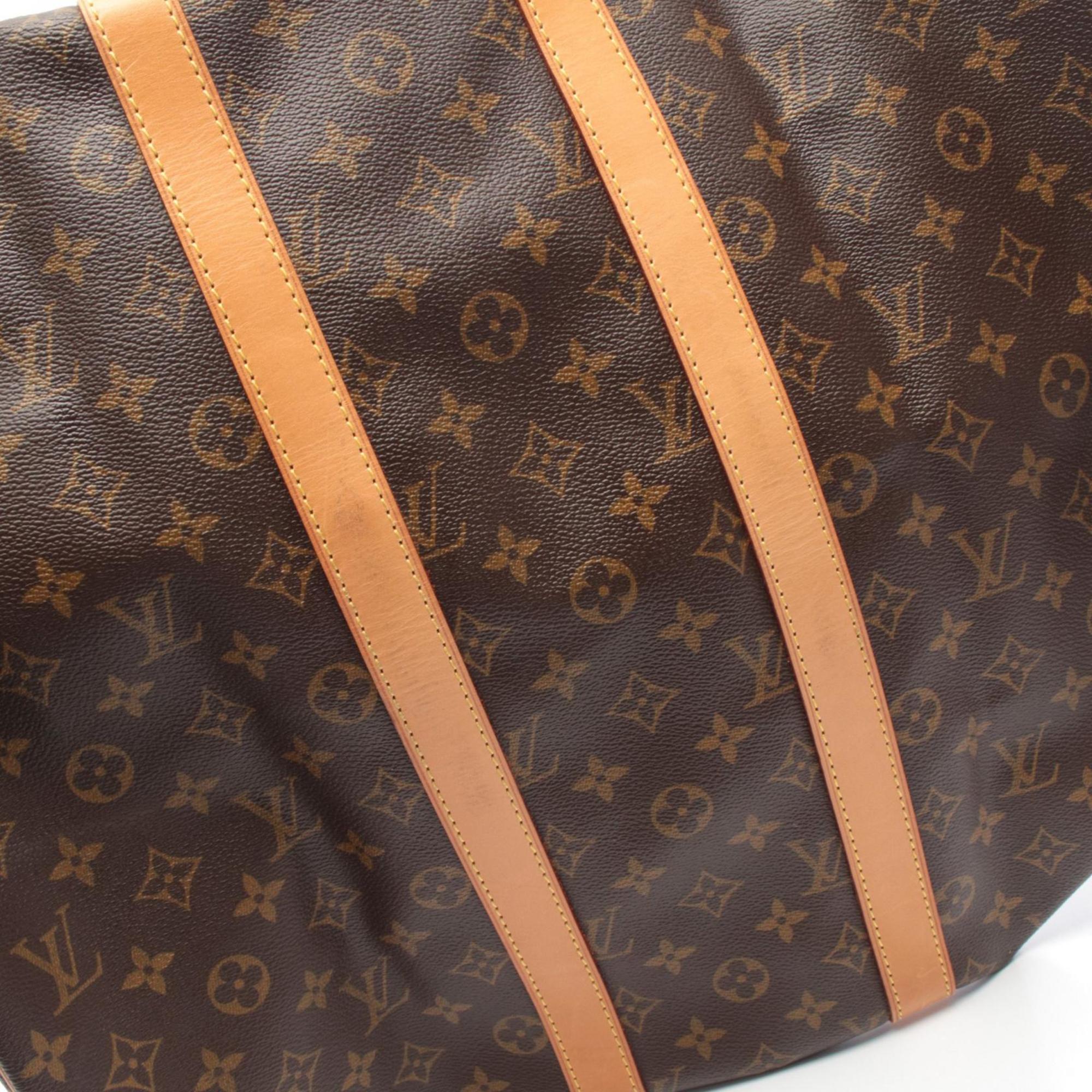Louis Vuitton Brown Coated Canvas Leather Boston Bag Handbag