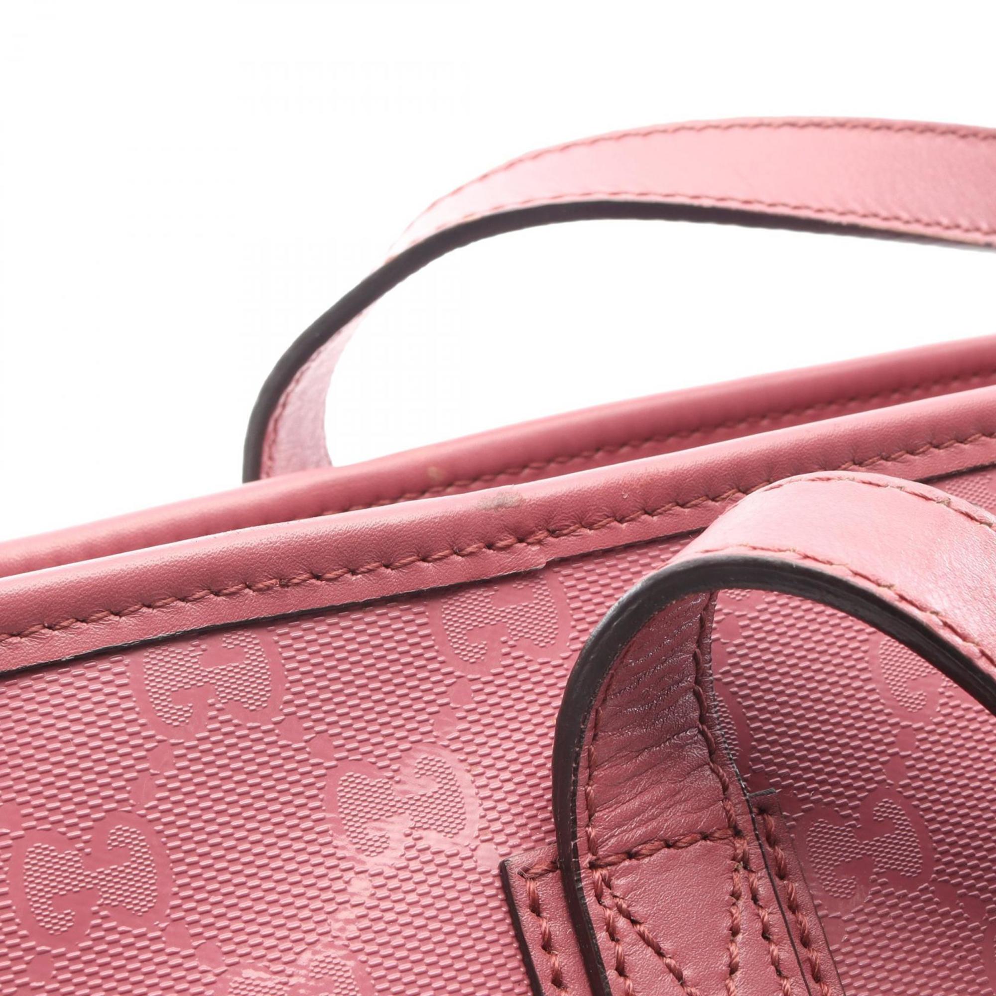 Gucci Pink Coated Canvas Leather Handbag Tote Bag (Pre-Owned)