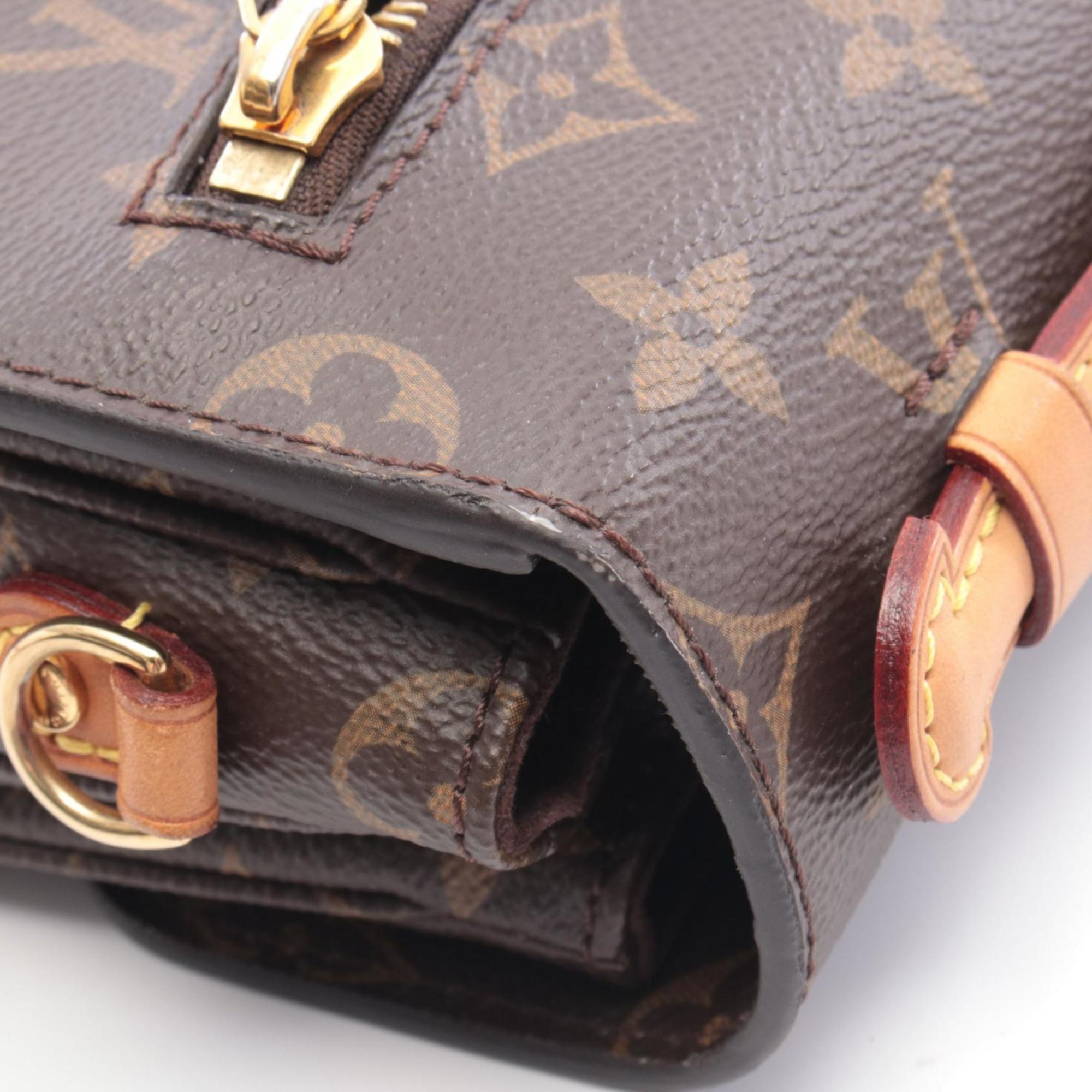 Louis Vuitton Brown Monogram Coated Canvas Leather Handbag Pochette