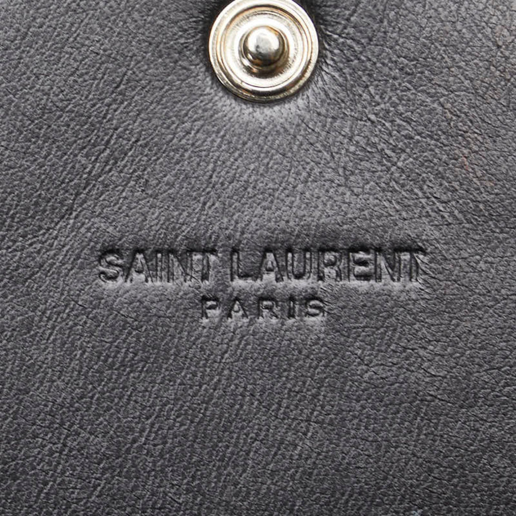 Saint Laurent Black Leather Long Wallet (Bi-Fold) (Pre-Owned)