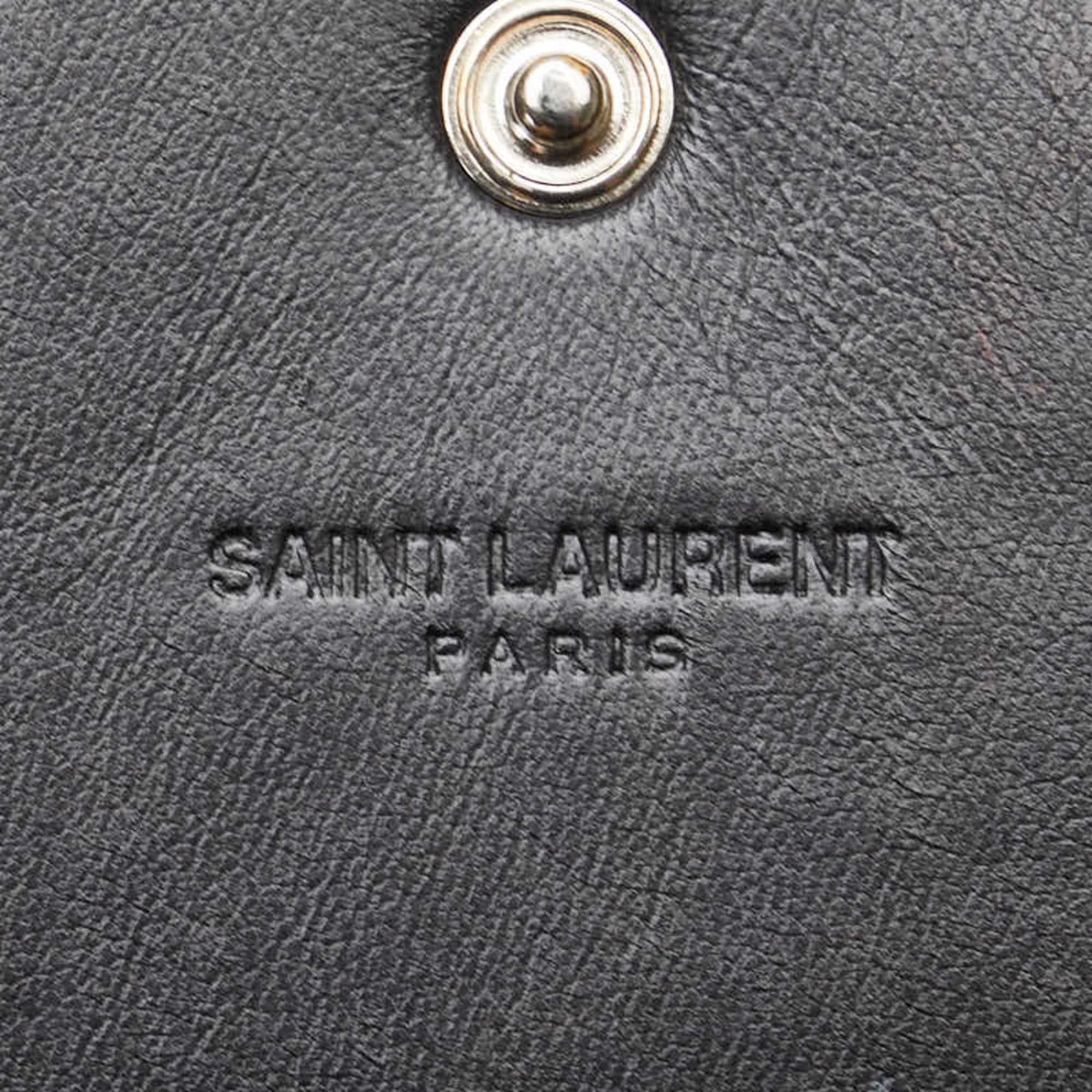 Saint Laurent Black Leather Long Wallet (Bi-Fold) (Pre-Owned)