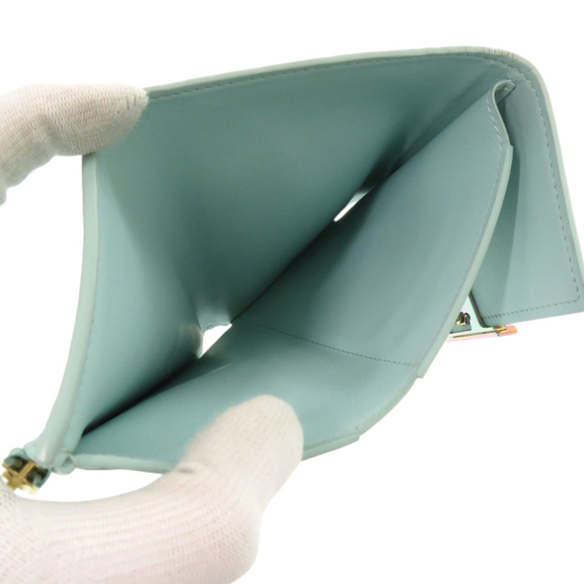 Louis Vuitton Blue Leather Wallet (Tri-Fold)