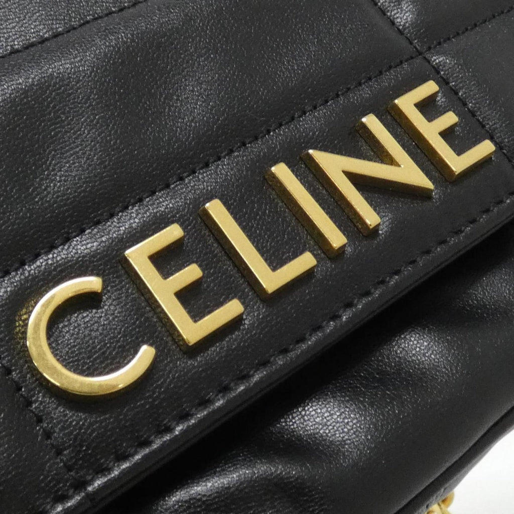 Celine Black Leather Shoulder Bag