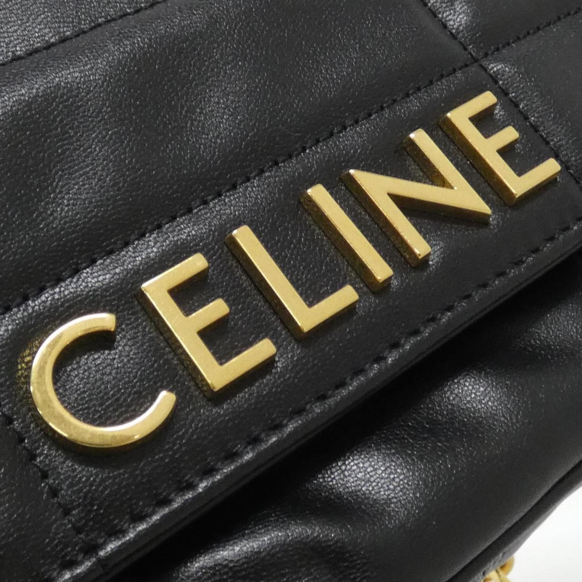 Celine Black Leather Shoulder Bag