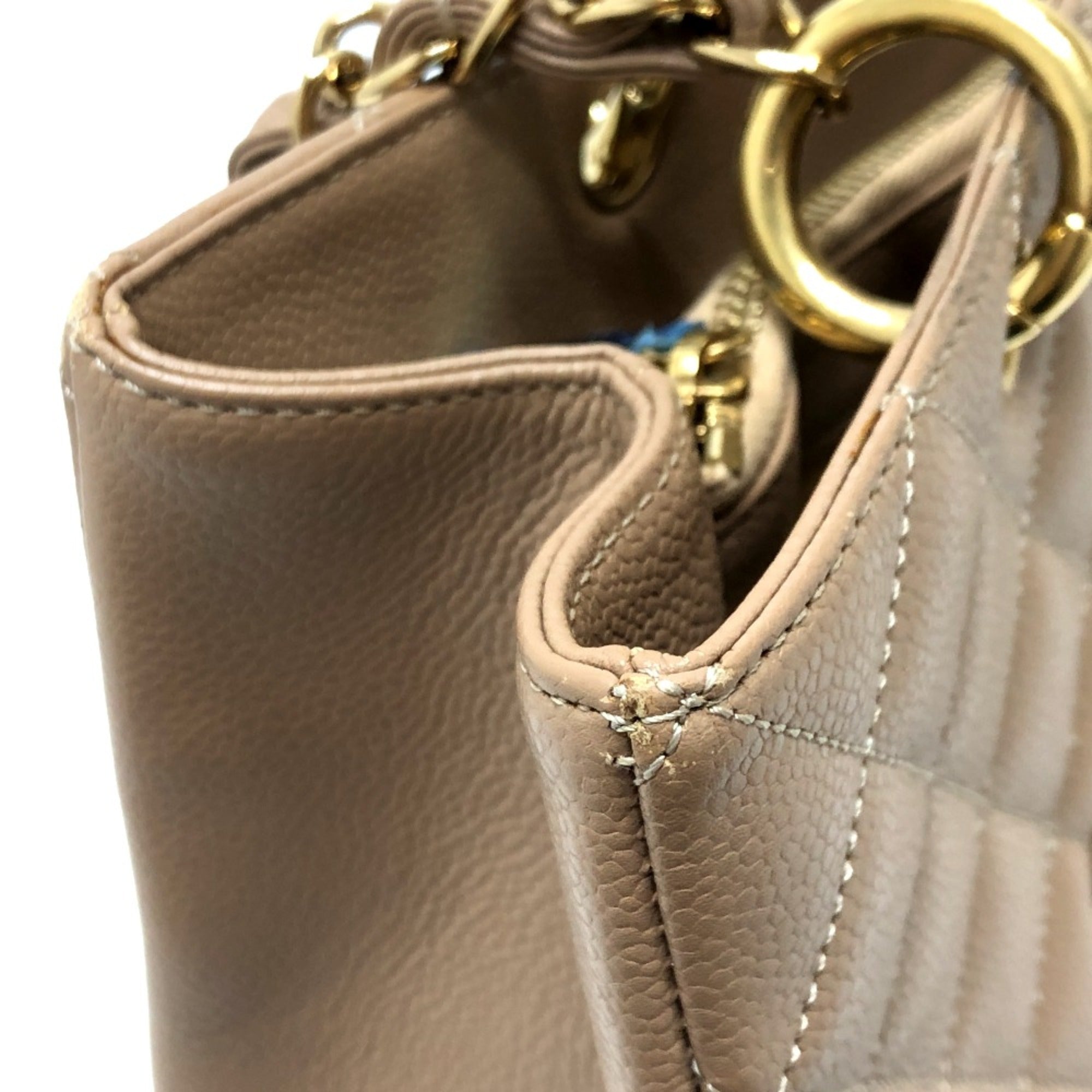 Chanel Beige Leather Shoulder Bag