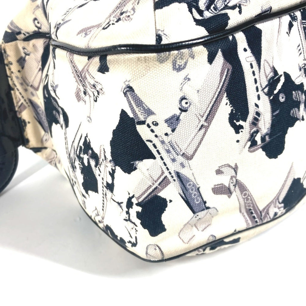 Chanel Black White Canvas Handbag