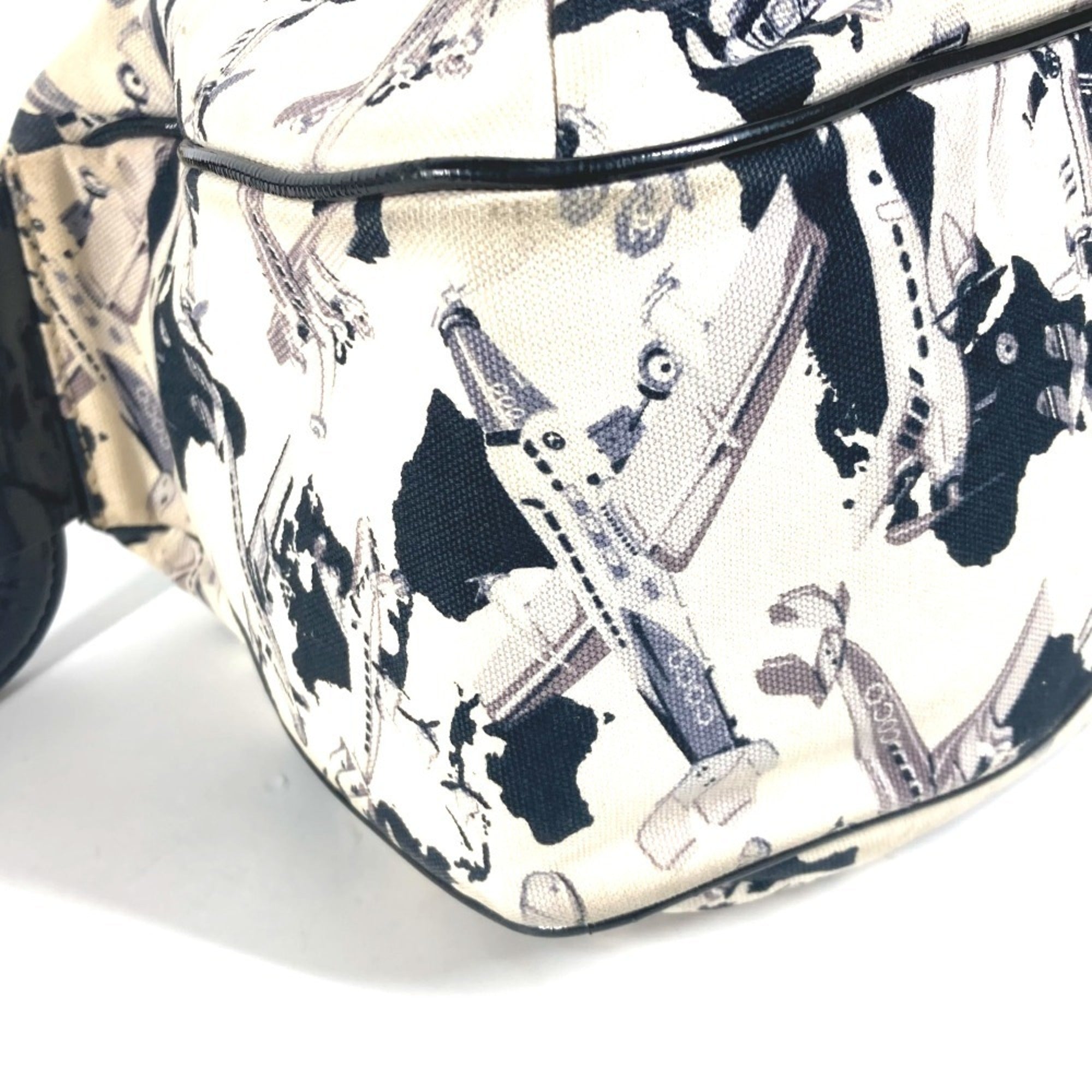 Chanel Black White Canvas Handbag