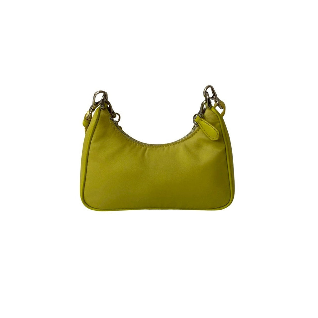 Prada Yellow Nylon Handbag Pochette Shoulder Bag