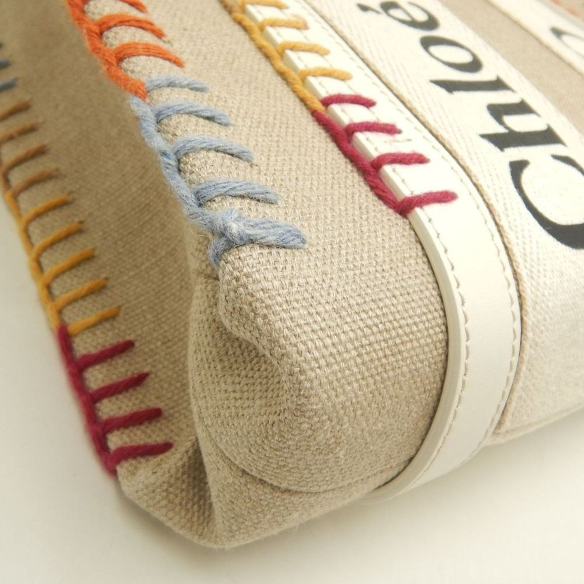 Chloé White Linen Leather Tote Bag (Pre-Owned)