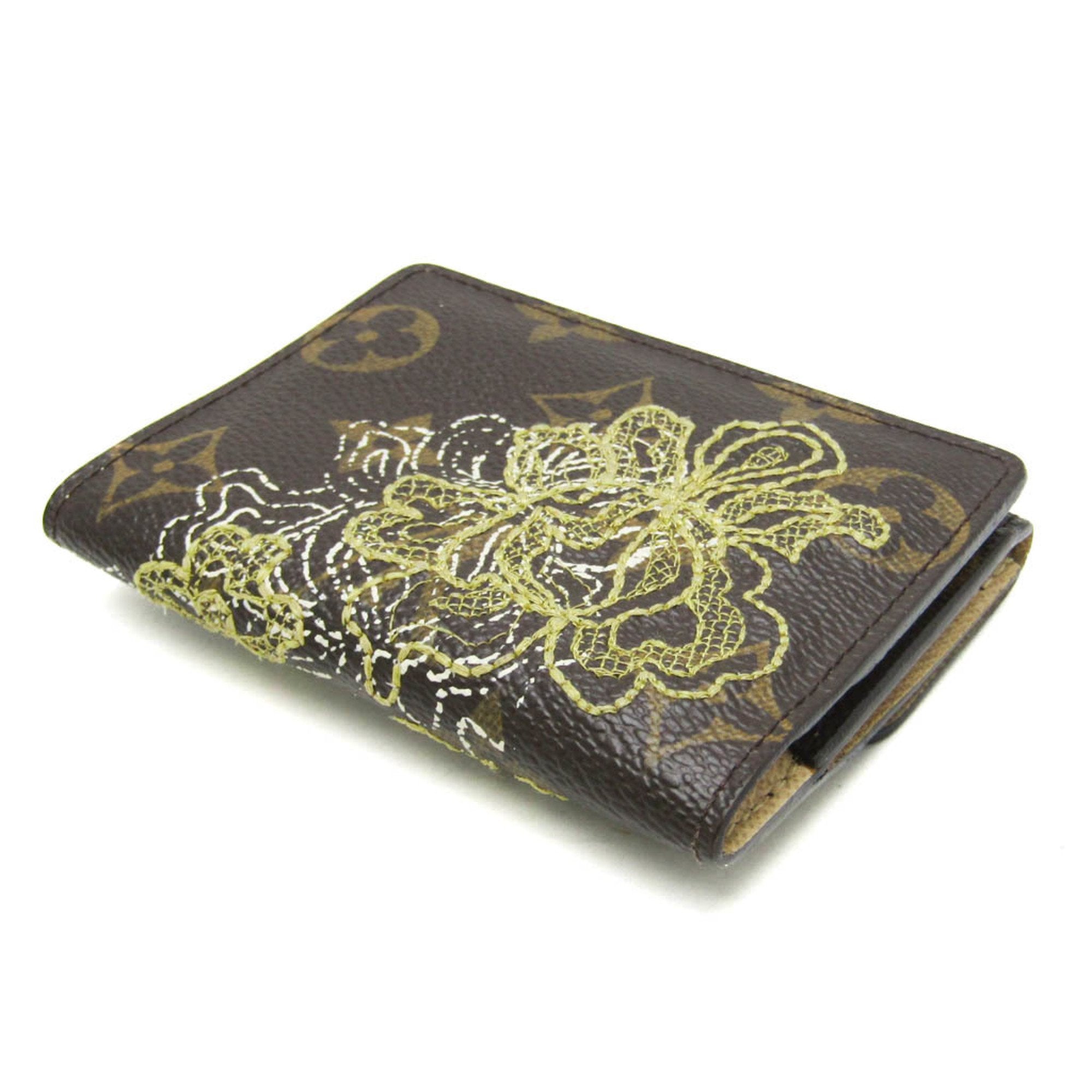 Louis Vuitton Monogram Dentelle Gold Brown Monogram Coin Purse/Coin Case