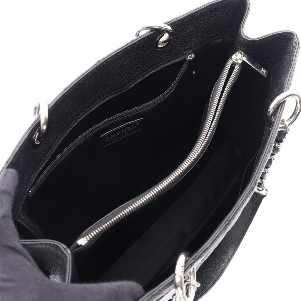 Chanel Black Leather Handbag Tote Bag